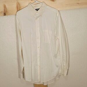 Men's Croft And Barrow Long Sleeve Button Down Shirt, White, Size L